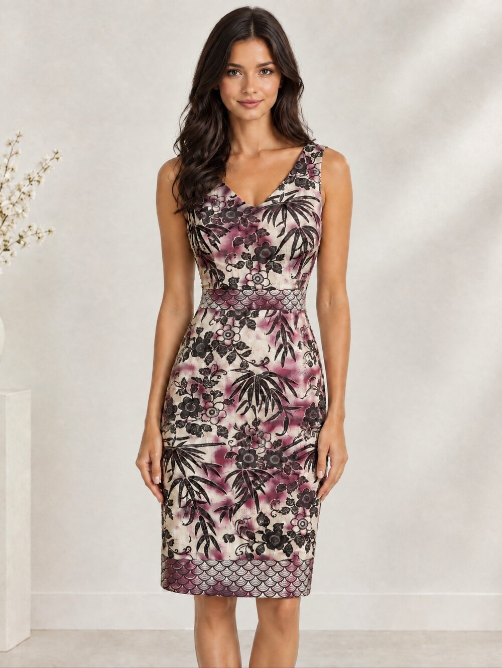 Peck & Peck Collection Size 8Tones of Purple and CreamSleeveless Sheath Dress!